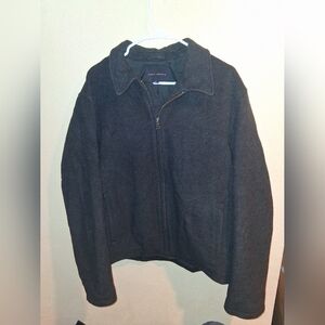 Banana Republic Men's XL Wool Cashmere Blend Full Zip BLACK Coat Jacket